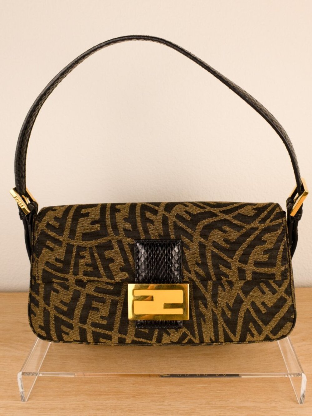 Fendi Baguette Sarah Coleman FF Vertigo Monogram Bag